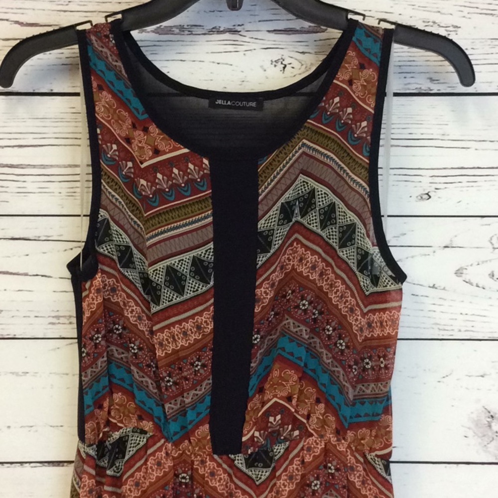 Jella Couture tribal boho print sleeveless maxi - Picture 2 of 5
